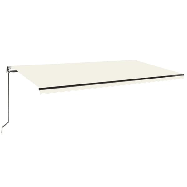 Automatisk markis med vindsensor & LED 600x350 cm gräddvit