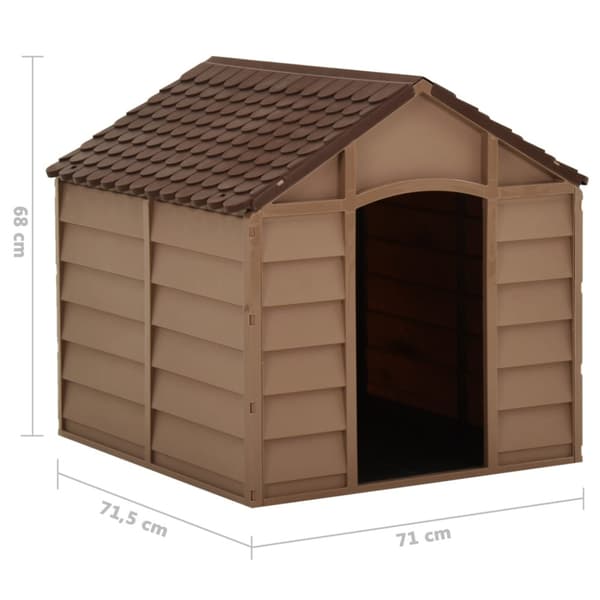 Hundkoja brun 71x71,5x68 cm PP