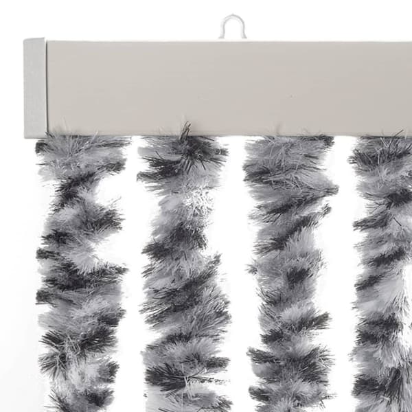 Insektsgardin grå och vit 90x200 cm chenille
