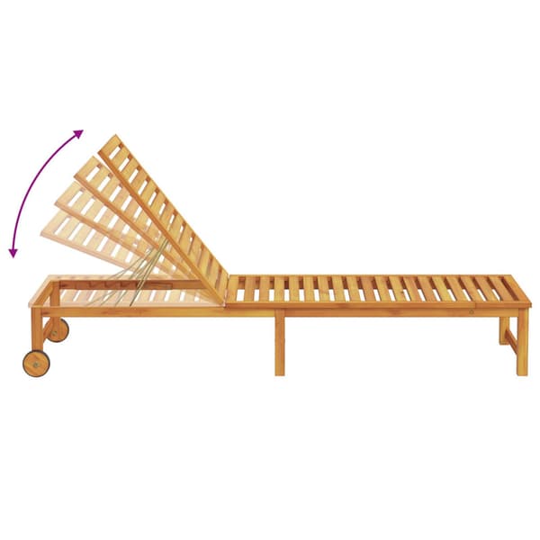 Solstol Reclining 3 pcs Brun Massivt Akaciaträ