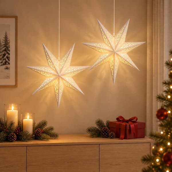 Julbelysning RAAHE 2 st 10 LED-lampor Varmvit 45 x 6 x 45 cm