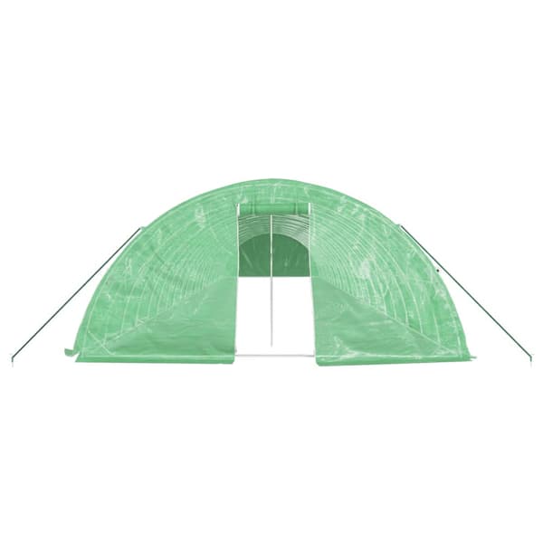 Växthus med stålram grön 110 m² 22x5x2,3 m