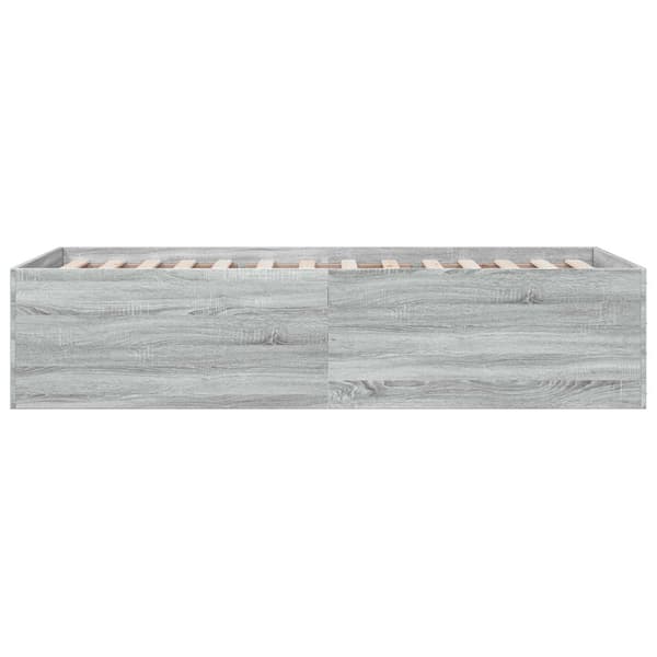 Golvsängsram Betonggrå 80 x 200 cm Konstruerat trä
