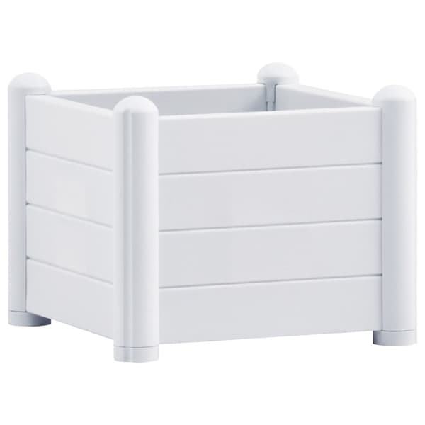 Upphöjd odlingslåda PP vit 43x43x35 cm