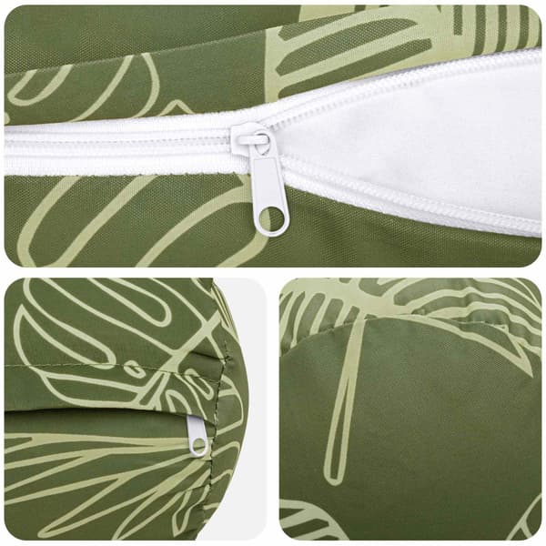 Kuddöverdrag 2 st HEERLEN Bladdesign Ø 15 x 40 cm Polyester