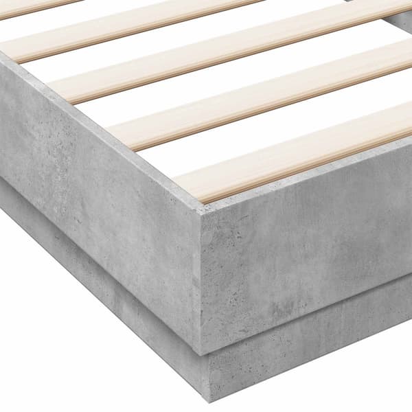 Golvsängsram Betonggrå 80 x 200 cm Konstruerat trä