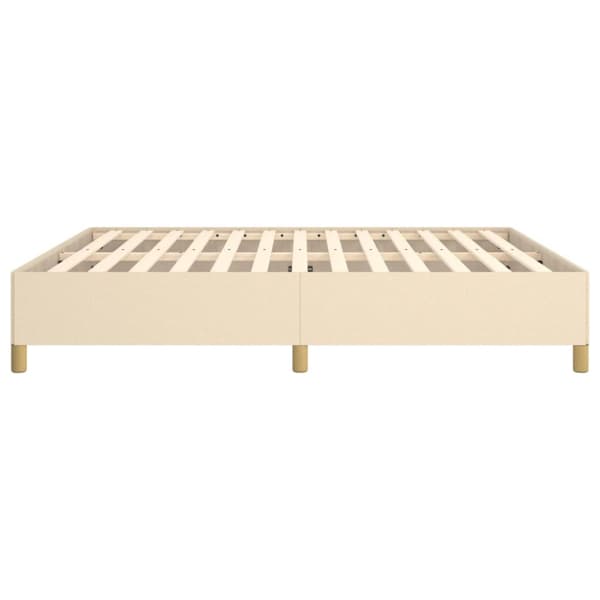Boxspring-sängram gräddvit 180x200 cm tyg