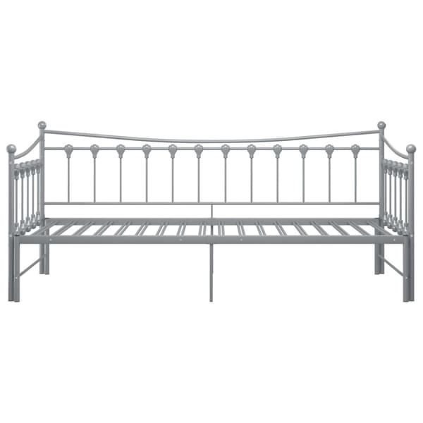 Utdragbar sängram bäddsoffa grå metall 90x200 cm