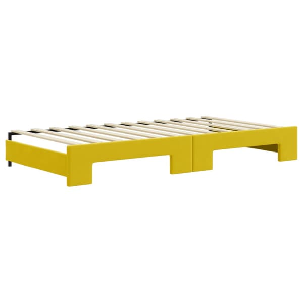 Dagbädd utdragbar med lådor gul 100x200 cm sammet