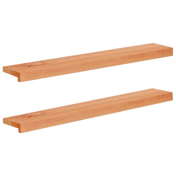 Fönsterbrädor 2 st Lackad 100 x 20 x 2 cm Massivt bokträ