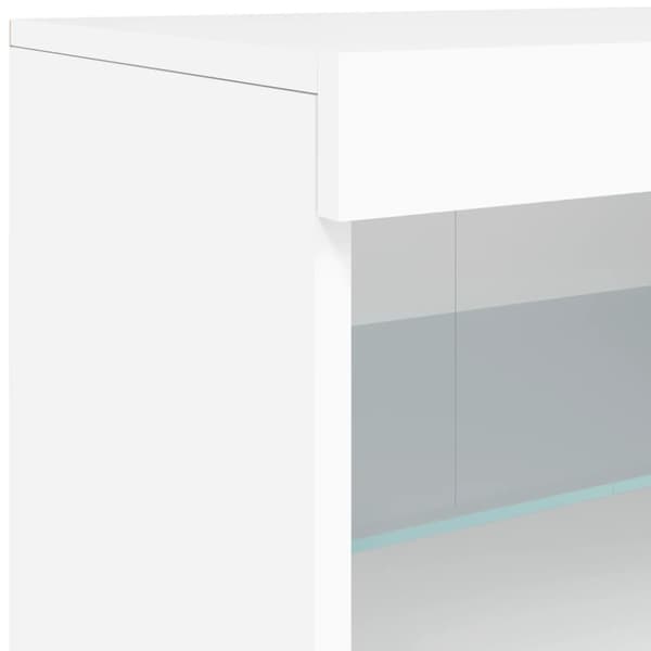 Skänk med LED-belysning vit 41x37x67 cm
