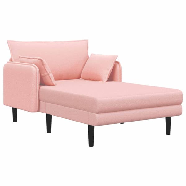 Stor schäslong Rosa Bouclé