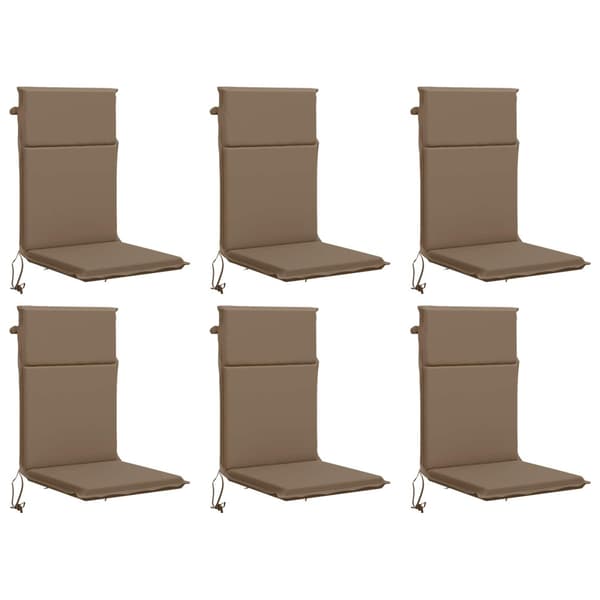 Högryggad dyna GEMERT 6 st 100% Polyester Taupe 120 x 50 x 5 cm