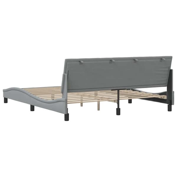 Bed Frame without Mattress "Hanko" Light Grey 180x200 cm Fabric