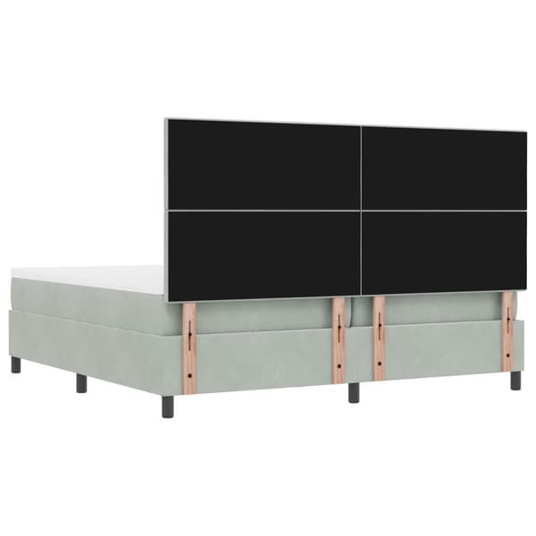 Bäddfjäder med madrass Ljusgrå 200 x 200 cm Sammet