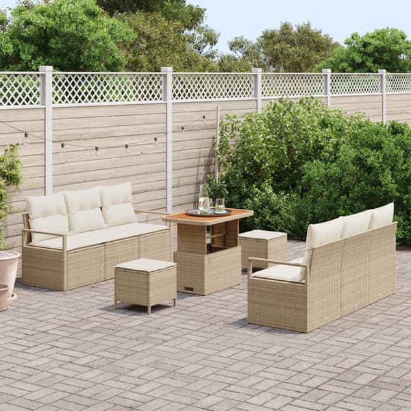 Trädgårdsoffset 9 st Beige konstrotting