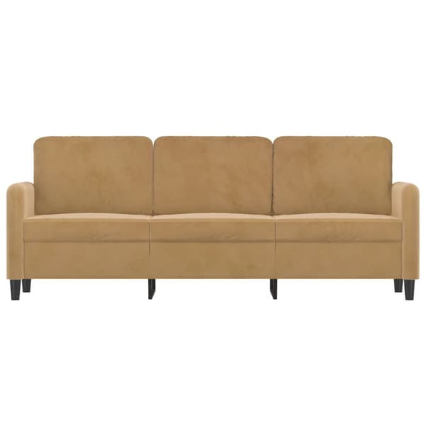 3-sitssoffa brun 180 cm sammet