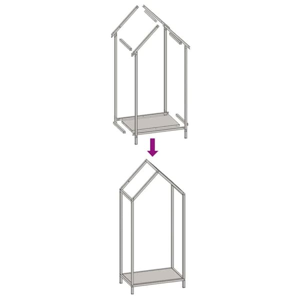 Vedställ vit 40x25x90 cm kallvalsat stål
