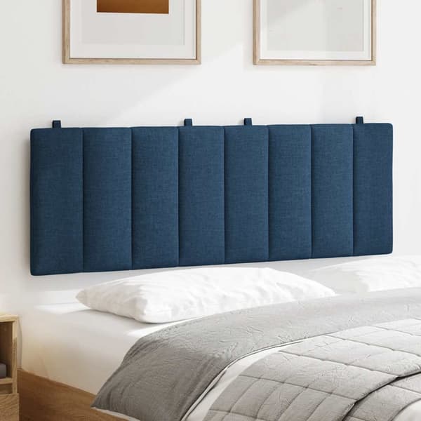 Headboard Cushion "Hanko" Blue 140 cm Fabric