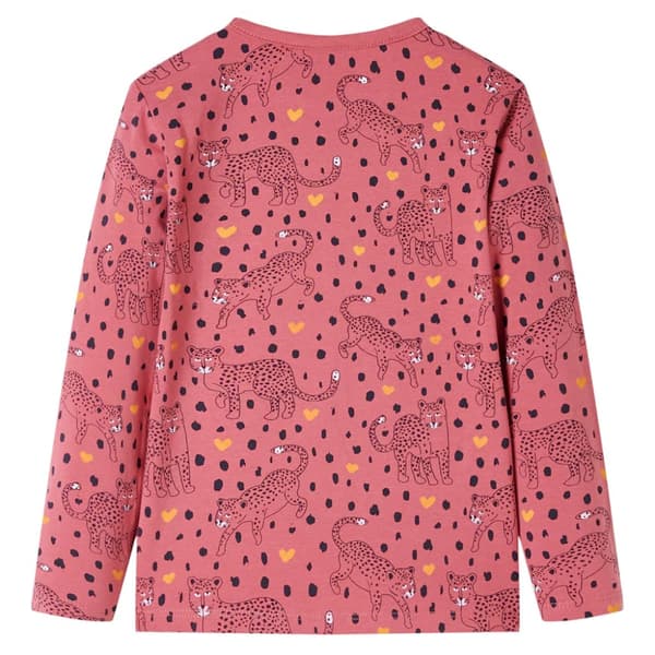 Pyjamas med långa ärmar för barn gammelrosa 92