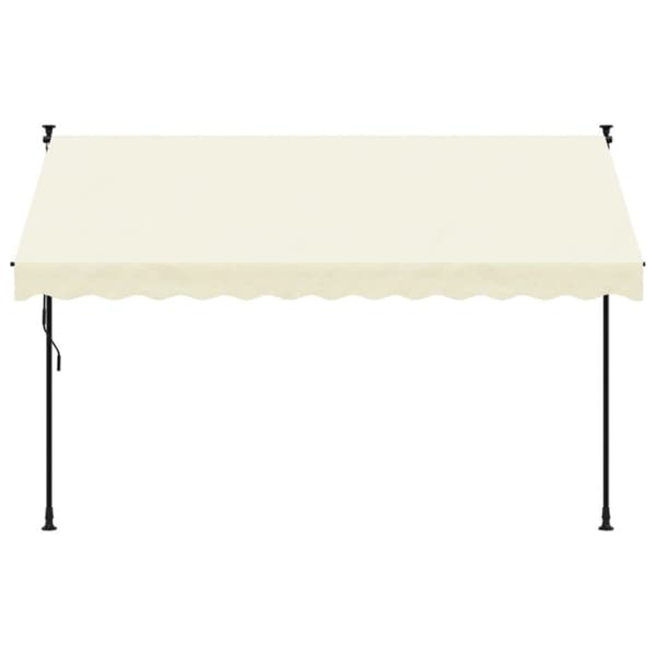 Markis infällbar gräddvit 300x150 cm tyg och stål