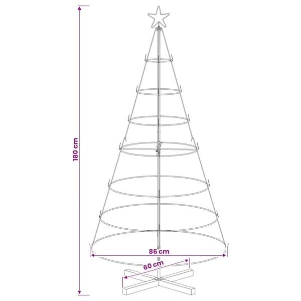 Julcone-träd KUOPIO 180 cm Stål Guld