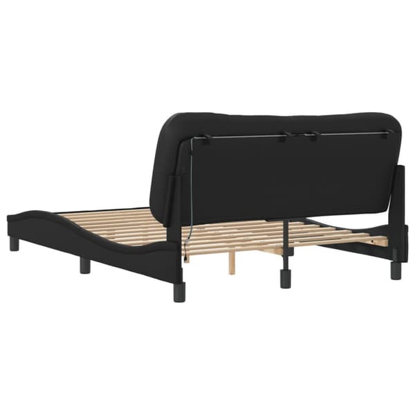 Bed Frame with LED without Mattress "Hvar" Black 120x200 cm