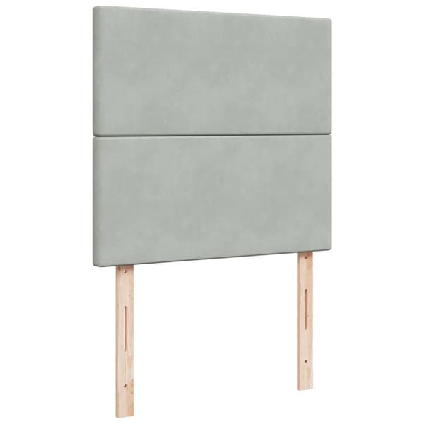 Ramsäng med madrass ljusgrå 80x200 cm sammet
