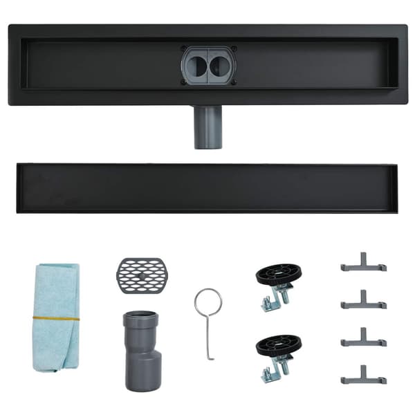 Duschavlopp 2-i-1 med 360° Siphon Svart 80 cm