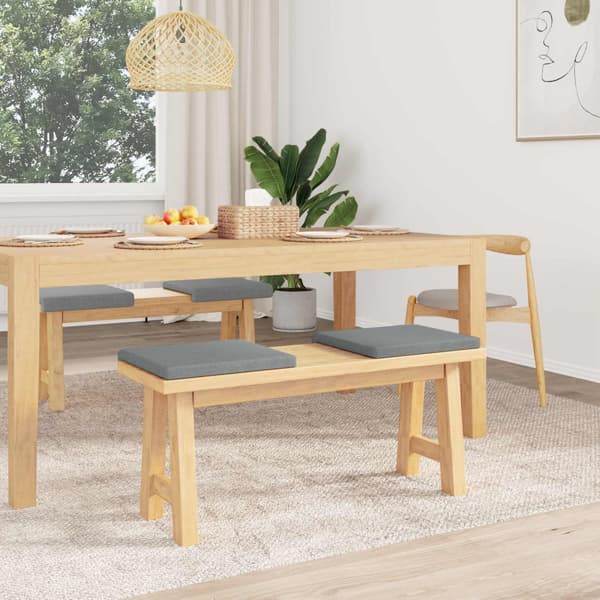 Bänk kudde 4 st Tyg Ljusgrå Djup 35 cm
