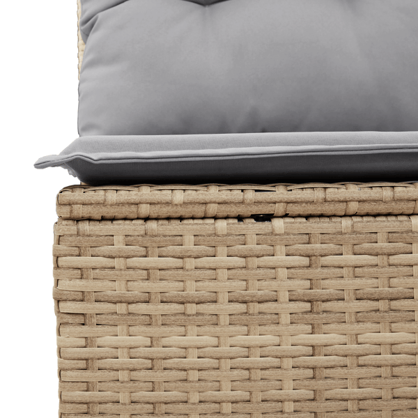Trädgårdsoffset med lagring 9 pcs Beige Poly rattan