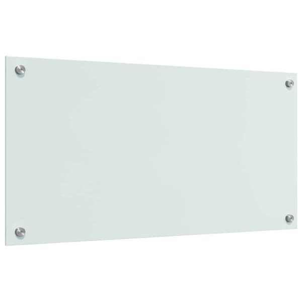 Köksskydd 2 st Vit 80 x 40 cm härdat glas