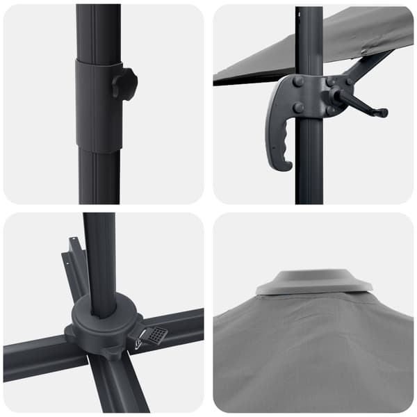 Parasoll Antracit 351 x 250 x 260 cm Polyester och aluminium