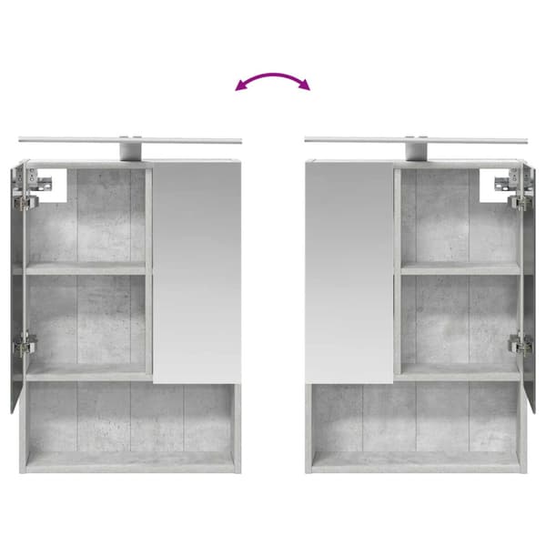 Badrumsskåpsset 4 pcs Betonggrå 50 x 14,5 x 70 cm