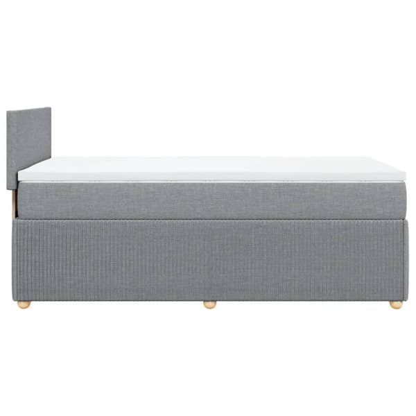 Ramsäng med madrass ljusgrå 100x200 cm tyg