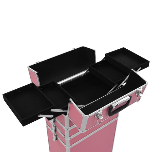 Sminklåda aluminium rosa