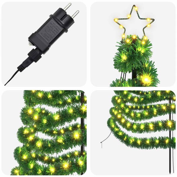 LED-julgran med glitter och markspett EKENAS 500 cm
