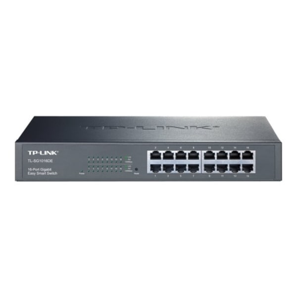 TP-Link JetStream TL-SG1016DE - switch - 16 portar - Administrerad - rackmonterbar Svart