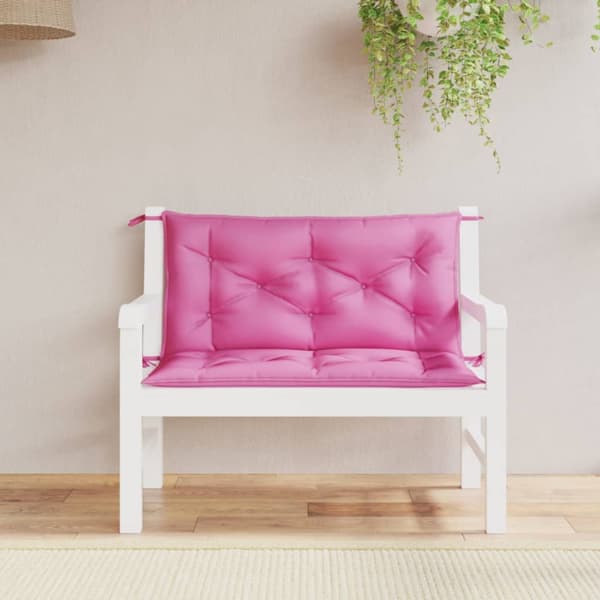 Bänkdynor 2 st rosa 100x50x7 cm tyg