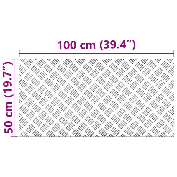 Trappsteg Rektangulär 4 pcs Silver 100 x 50 cm Aluminium