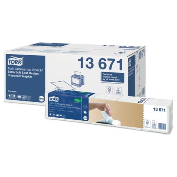 Servett TORK Pre N10 2-lag vit 500/fp