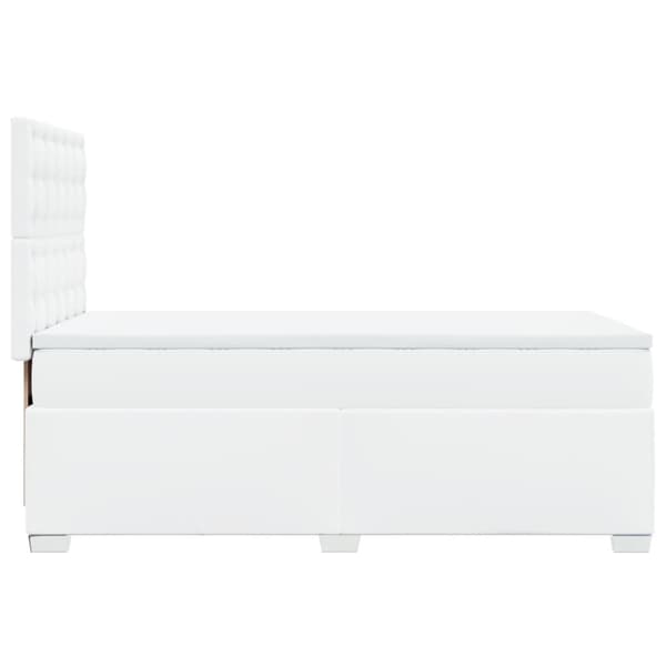 Ramsäng med madrass vit 90x200 cm konstläder