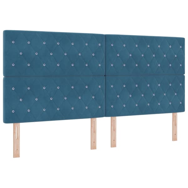 Huvudgavel Mörkblå 200 cm Sammet