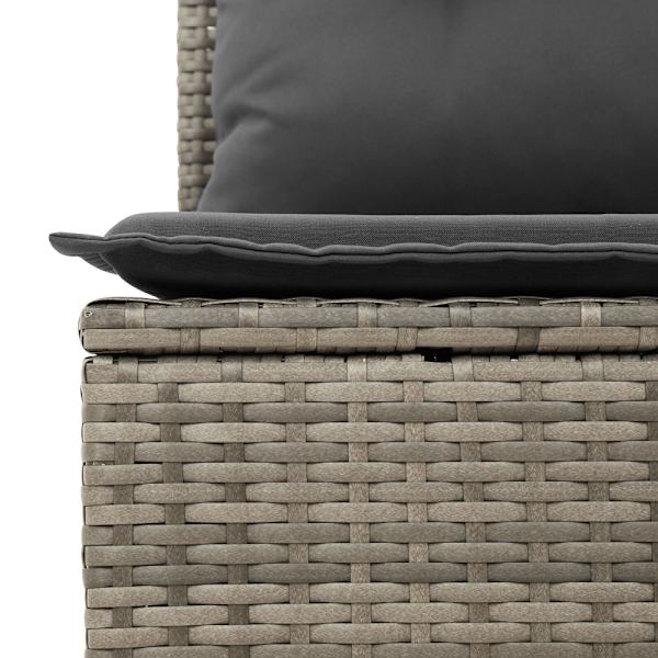Trädgårdsoffset med kudde 6 pcs Grå Poly rattan