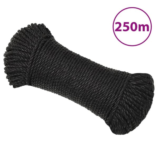 Rep svart 8 mm 250 m polypropylen
