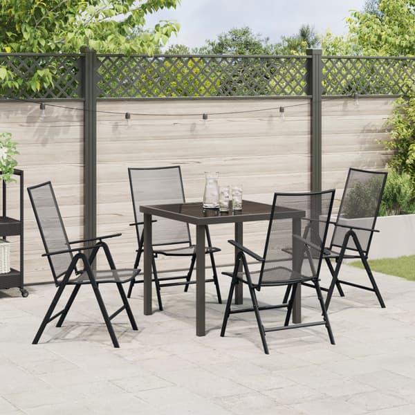 Trädgårdsmöbelset 5 pcs Antracit Pulverlackerat stål