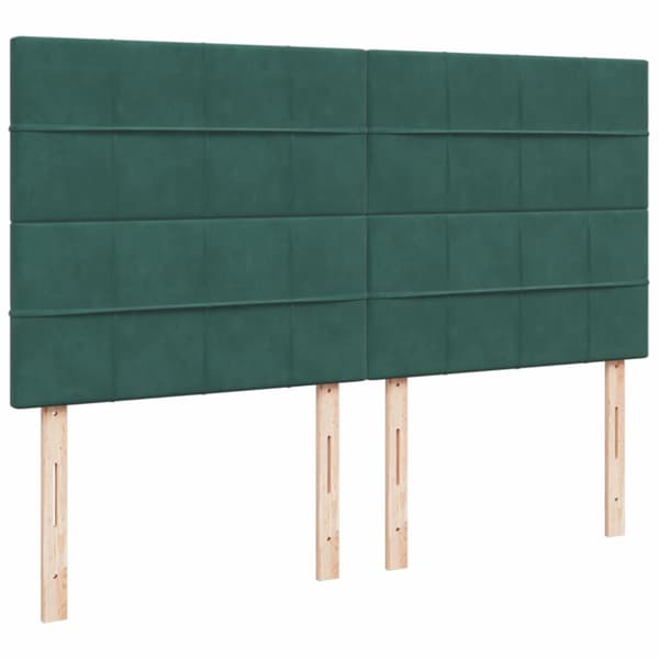 Ramsäng med madrass mörkgrön 200x200 cm sammet