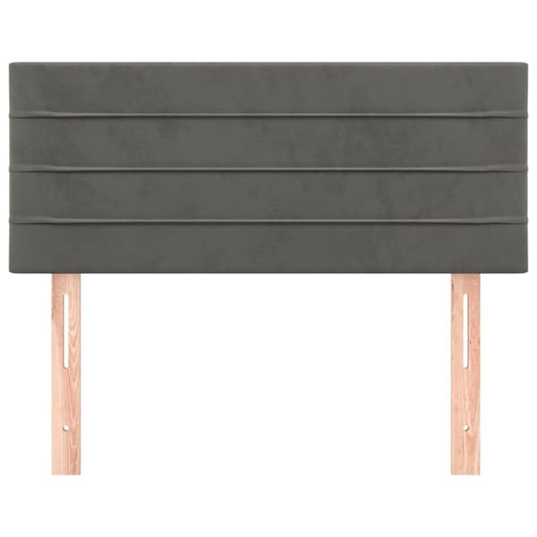 Sänggavel mörkgrå 100x5x78/88 cm sammet