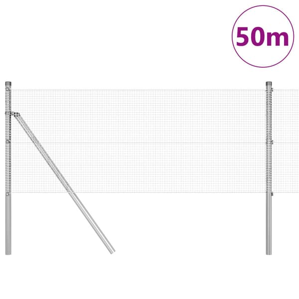 Stängselstolpe Silver 50 x 0,4 m (12 x 12 mm mesh) Stål