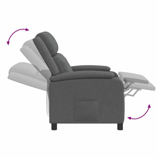 Recliner Mörkgrå Tyg